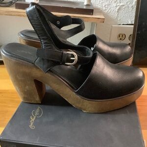 Rachel Comey Wood sandal clogs 10 black leather